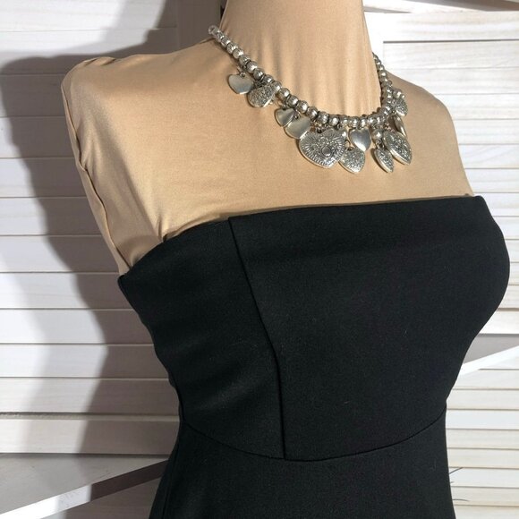 Forever 21 Midnight Doll Dress Strapless Bodycon Fringe Hem S - Picture 7 of 12